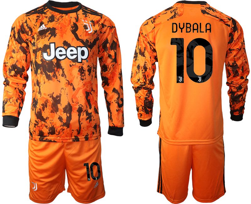 Men 2020-2021 club Juventus away long sleeves #10 orange Soccer Jerseys1